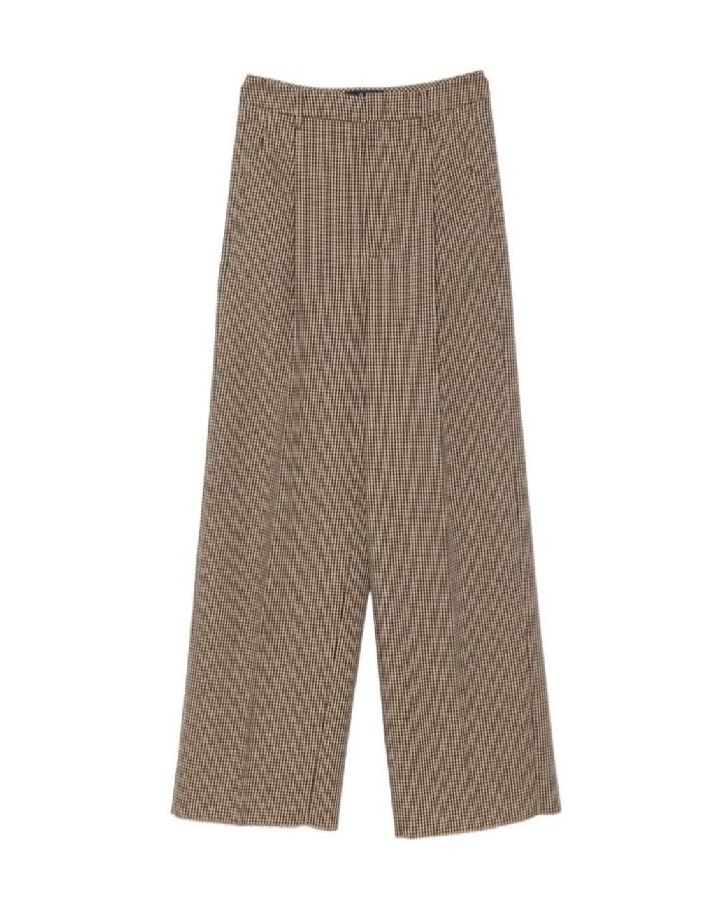 Seafarer Gray Sascia Checked Wide-Leg Pants