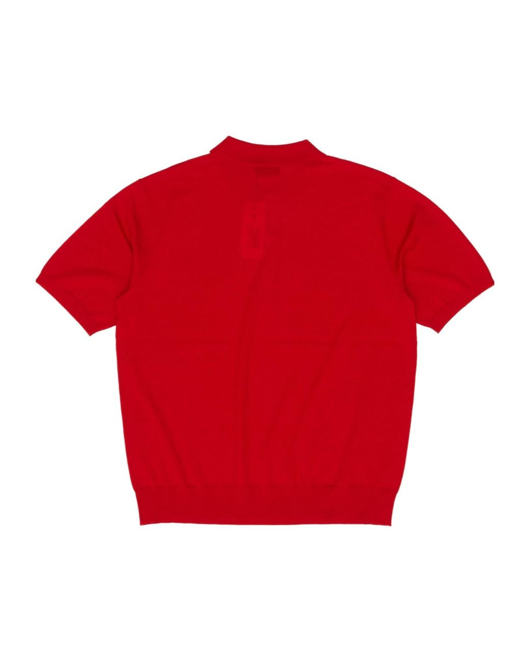 Dries Van Noten Red Knitted Polo Shirt for men