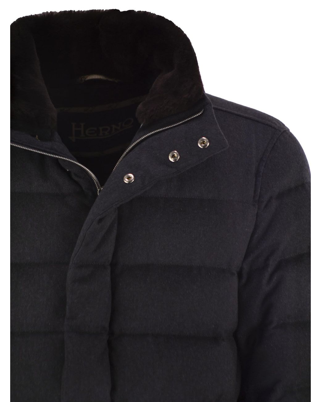 Herno Blue Turtleneck Down Jacket for men