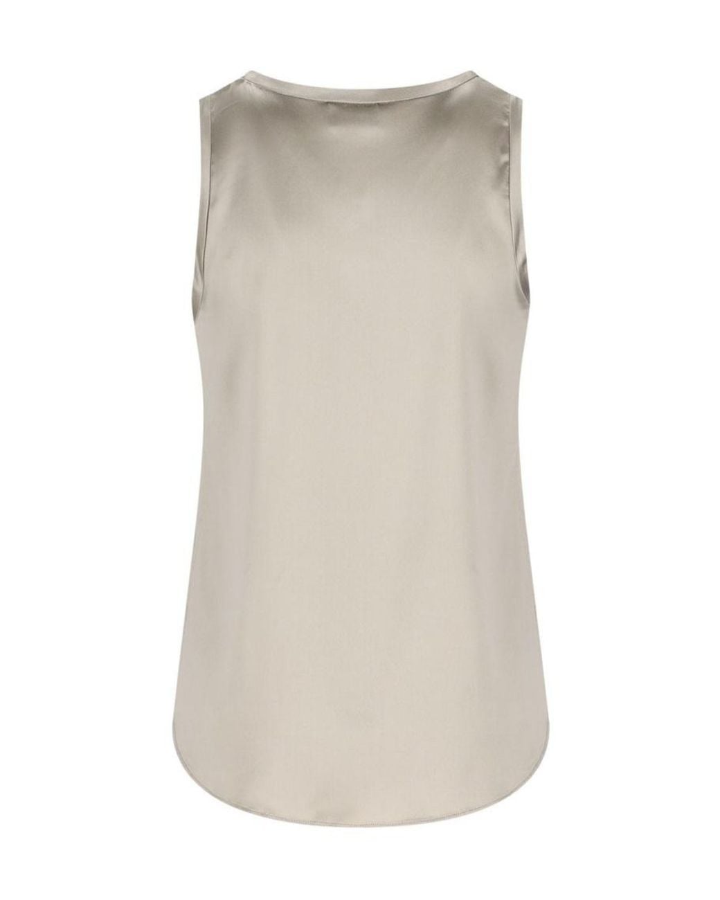 Brunello Cucinelli Natural Scoop-Neck Sleeveless Top
