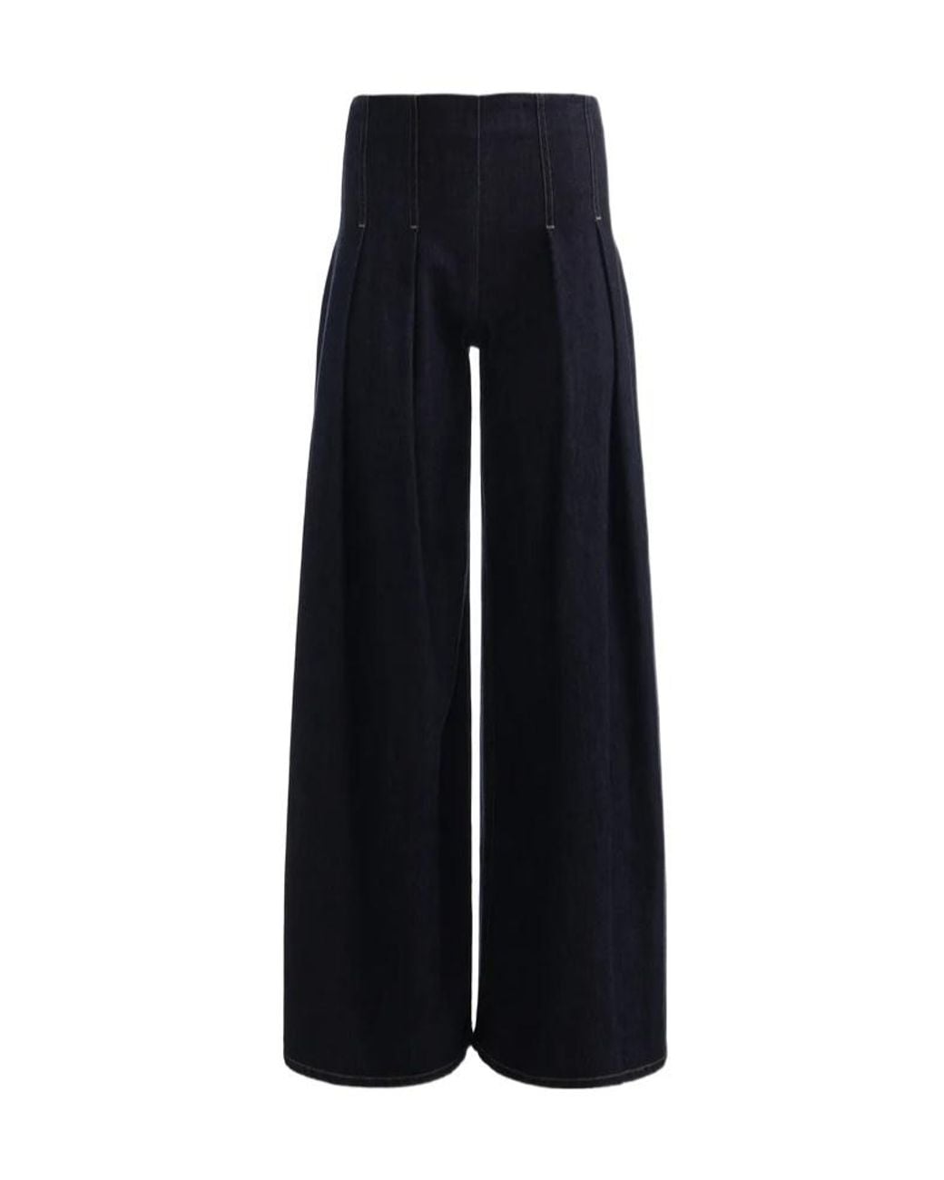 Alice + Olivia Blue Pleated Jeans