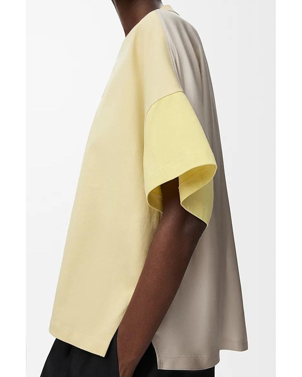 Loewe Yellow Anagram-Embroidered Panelled T-Shirt