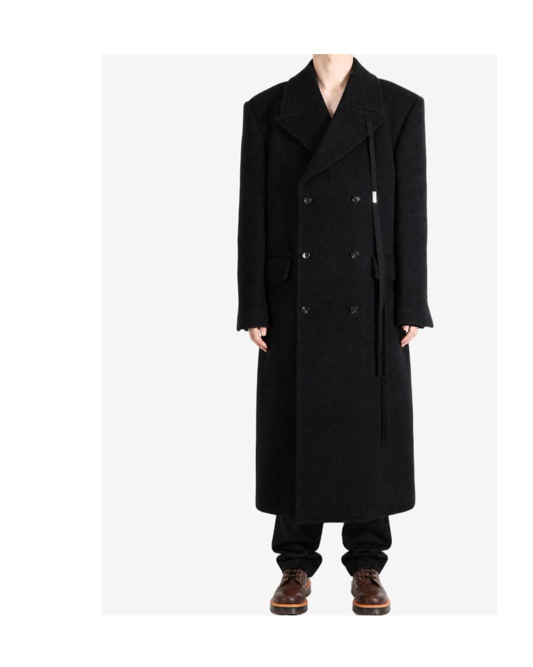 Ann Demeulemeester Black Jack Double-Breasted Coat for men