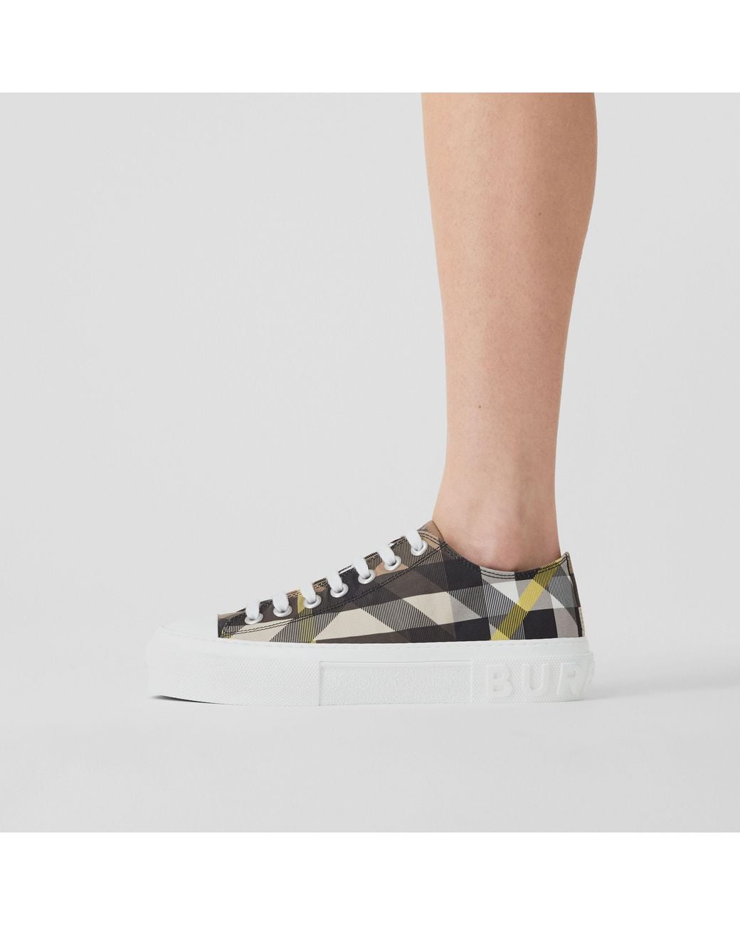 Burberry Multicolor Check-Printed Lace-Up Sneakers