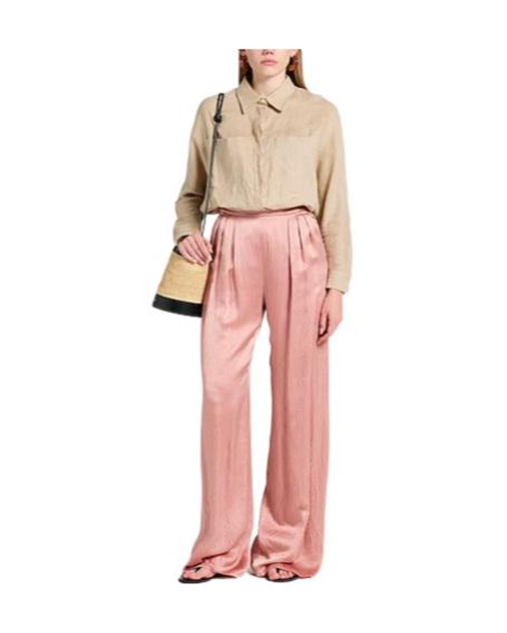 Max Mara Pink Minimalist Loose-Fit Trousers