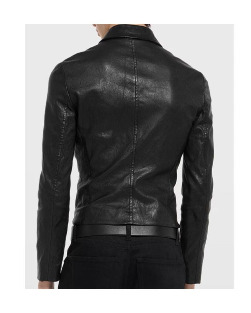 Gucci Black Washed Stretch Nappa Leather Jacket for men