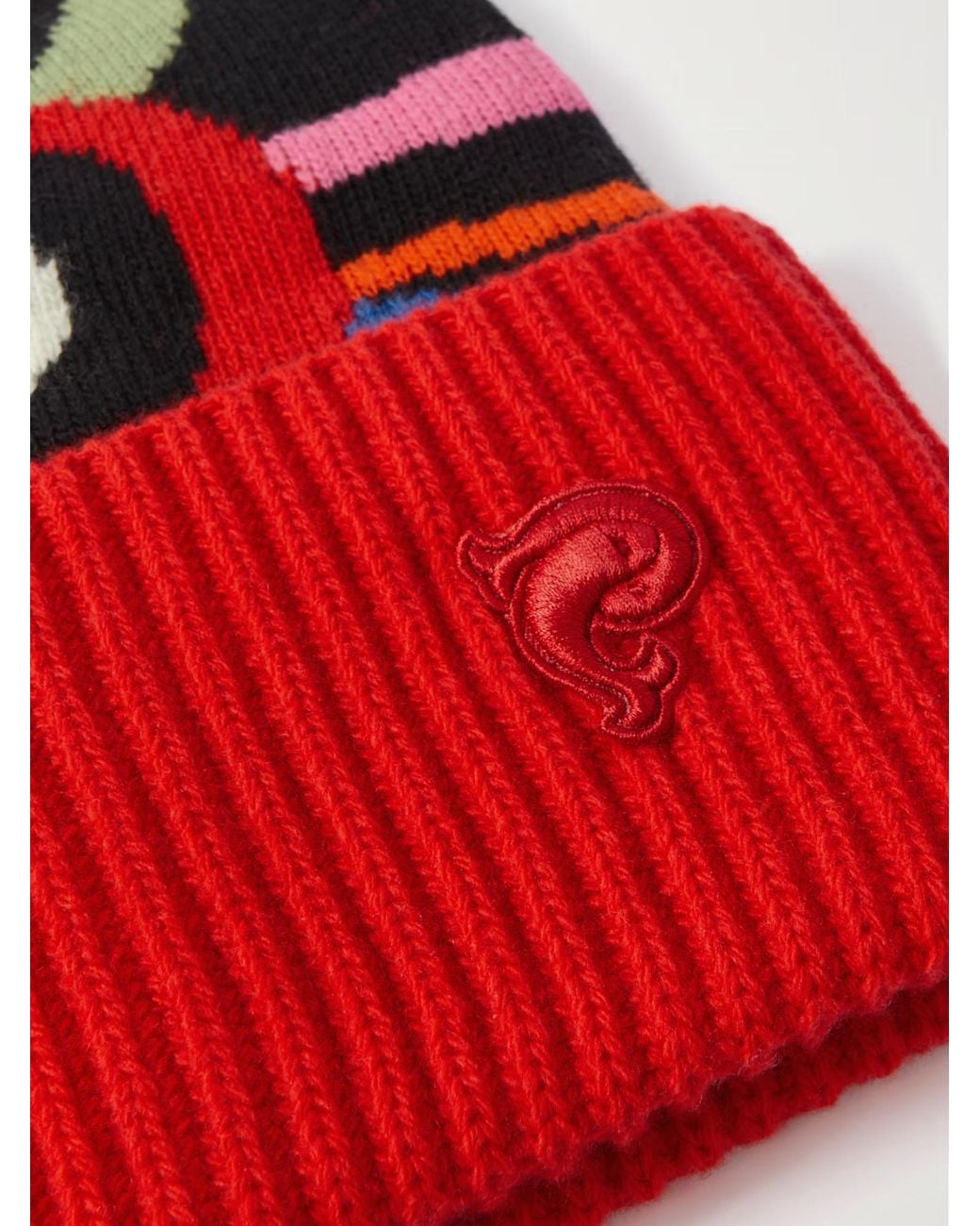 Emilio Pucci Red Jacquard Wool Hat