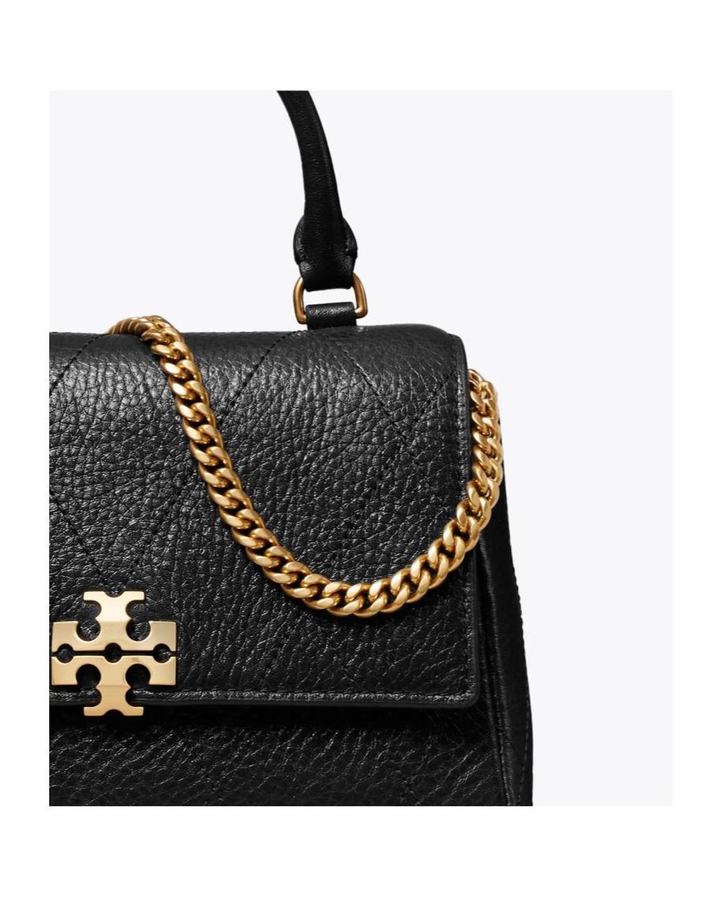 Tory Burch Black Charlie Quilted Chain Tote Bag