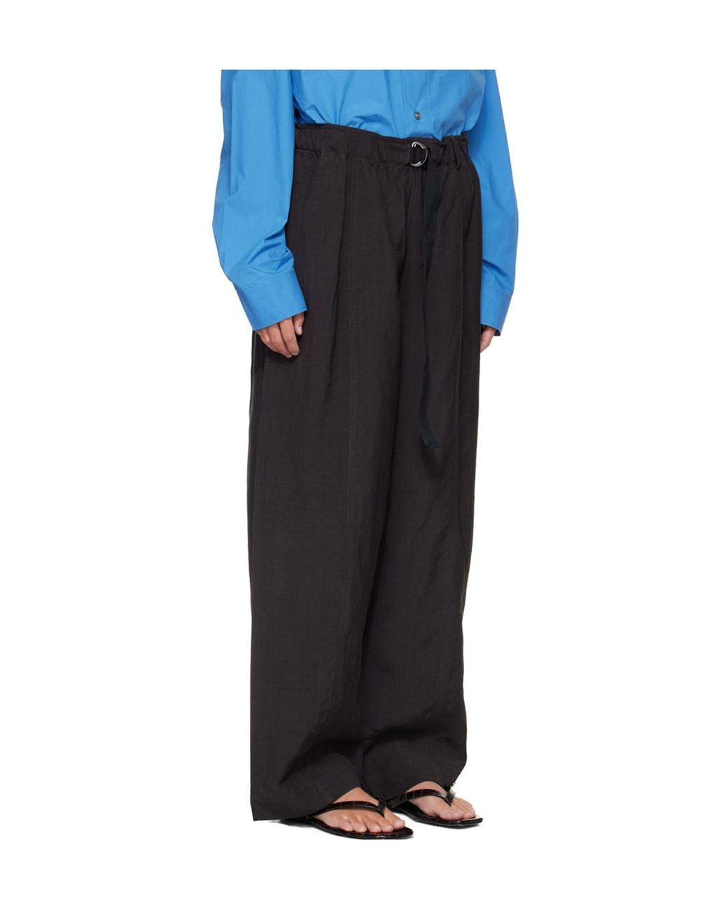 Studio Nicholson Blue Calvo Wide-Leg Pants