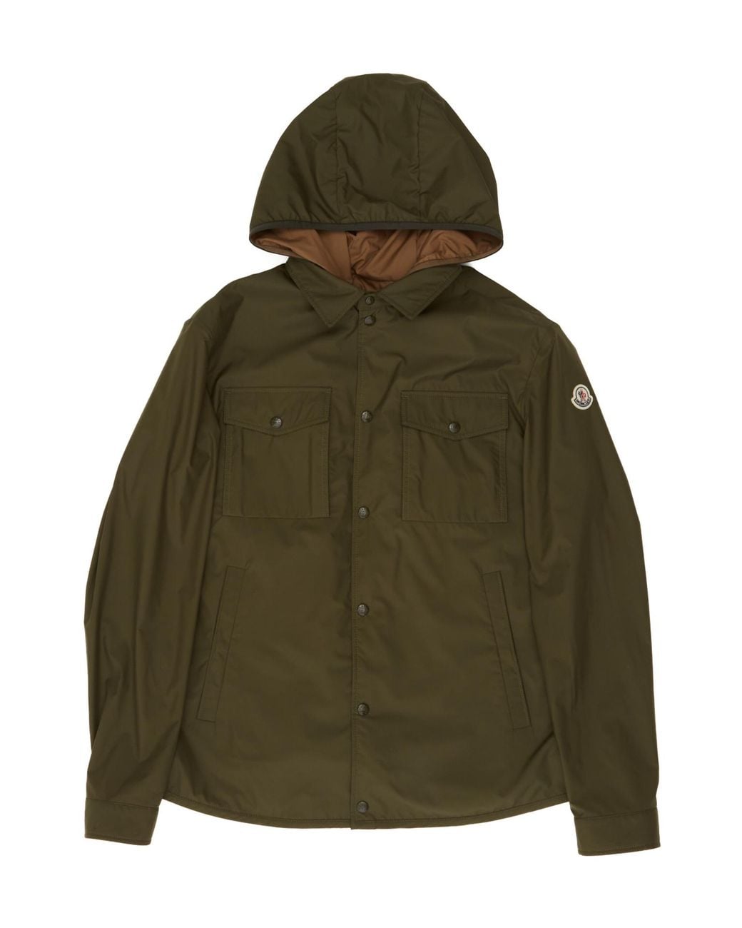 Moncler Green Chirano Logo Patch Hooded Jacket for men