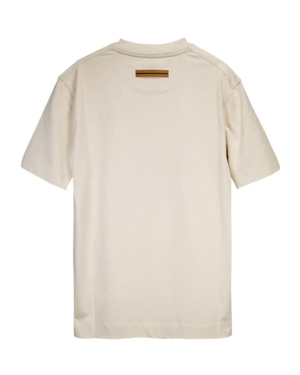 Zegna Natural Logo Detailed Crewneck T-Shirt for men