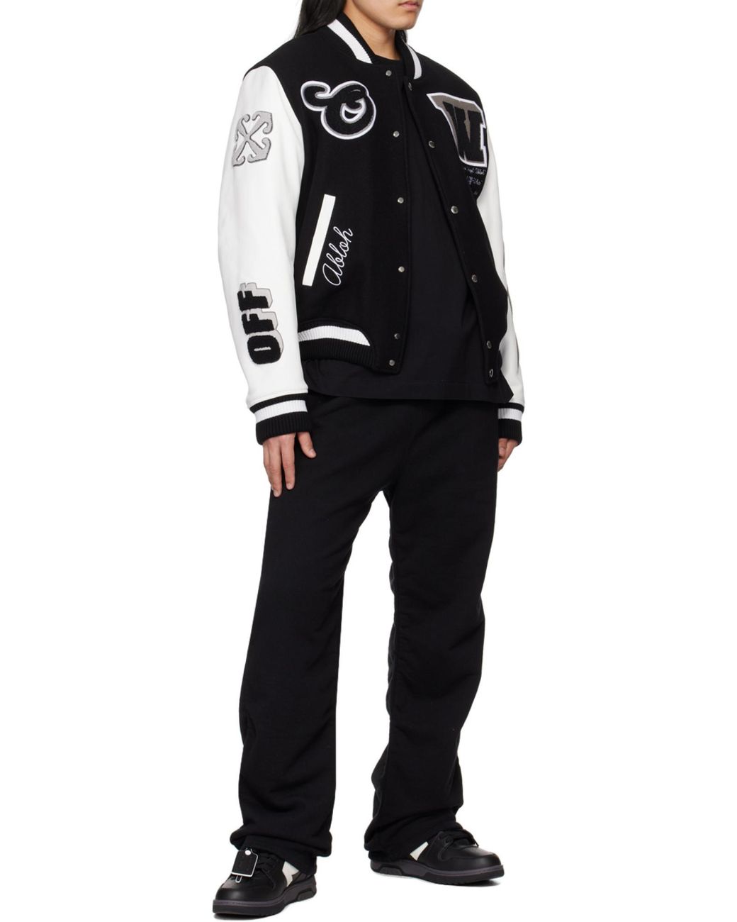 Off-White c/o Virgil Abloh Black Tattoo Arrow Motif Crewneck T-Shirt for men