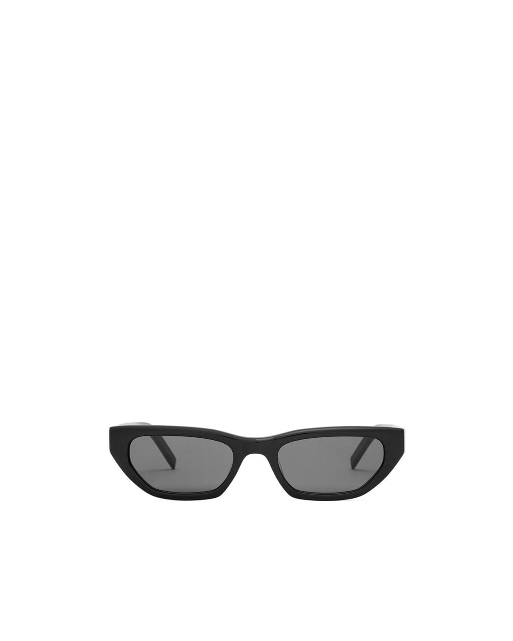 Saint Laurent White Cat-Eye Narrow-Frame Sunglasses for men