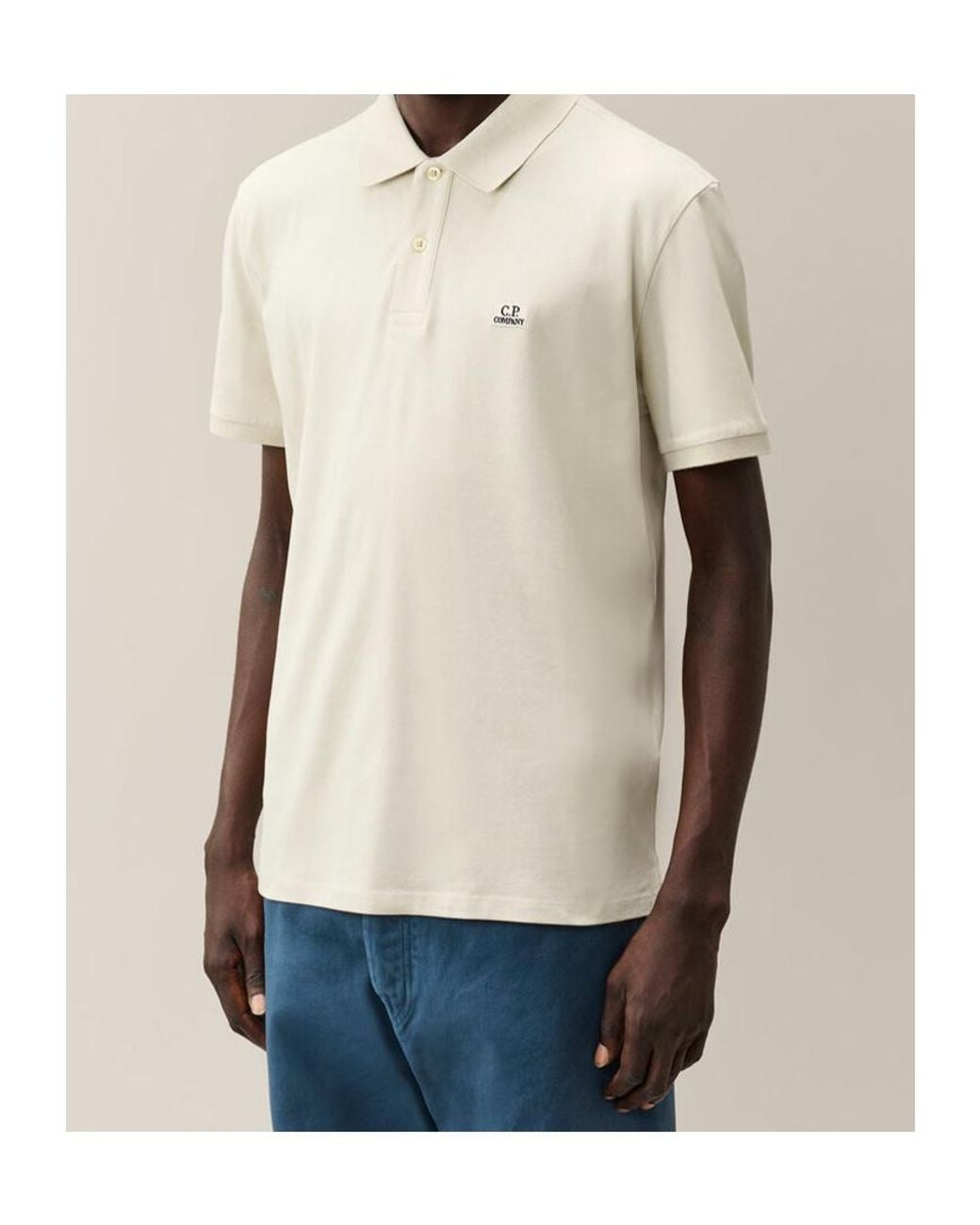 C P Company White Short-Sleeved Polo Shirt for men