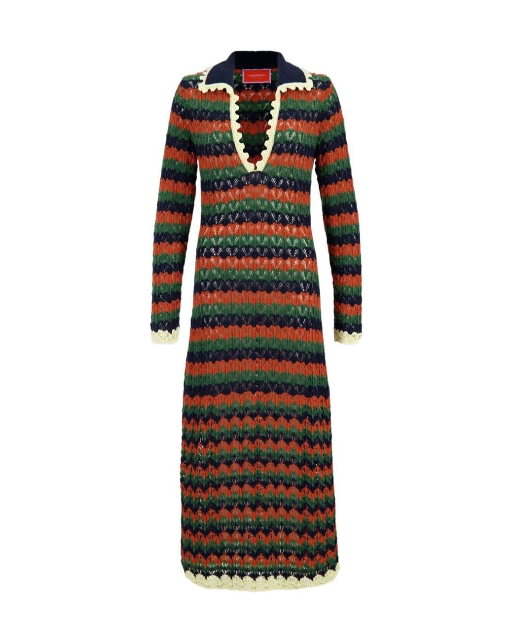 LaDoubleJ Multicolor Perry Knit Midi Dress