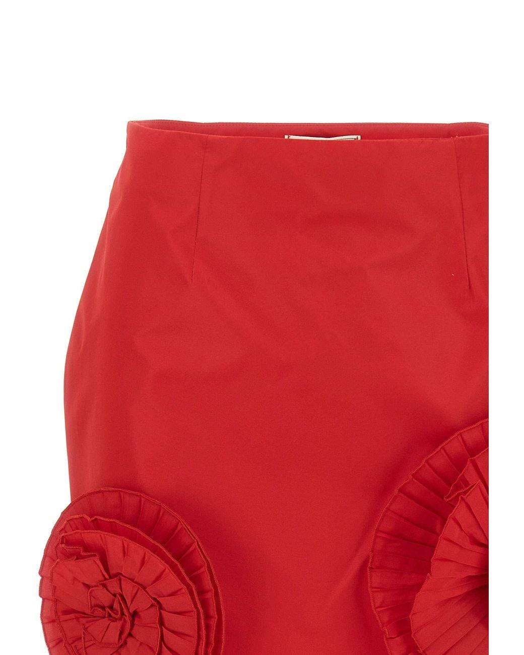 Blumarine Red Ruffled Rosette Mini Skirt