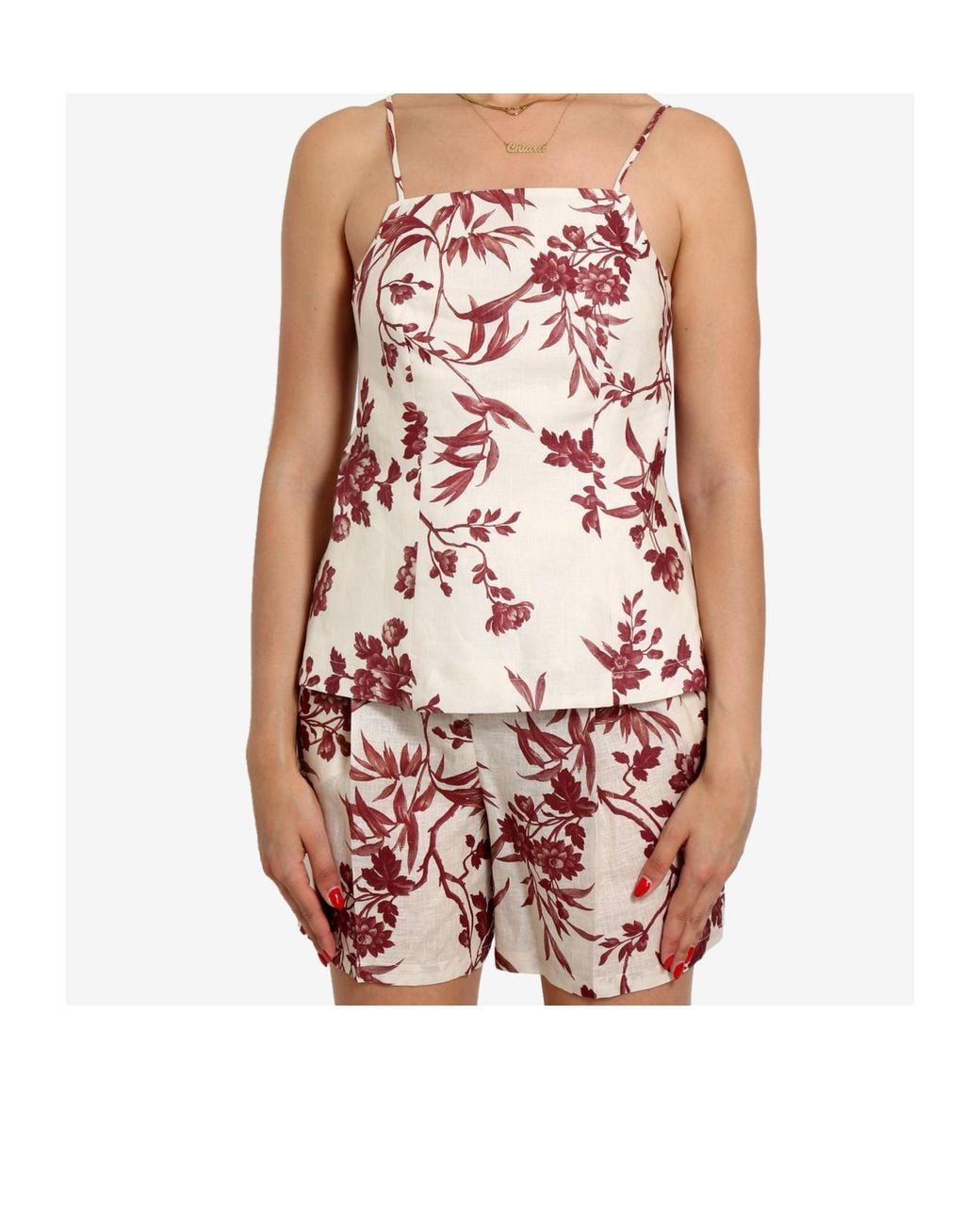 Semicouture Red Floral-Print Top