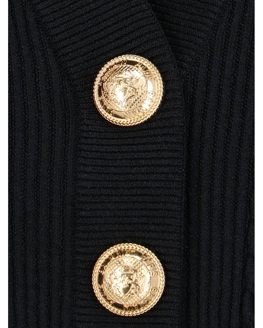 Balmain Black V-Neck Long Sleeved Knitted Cardigan