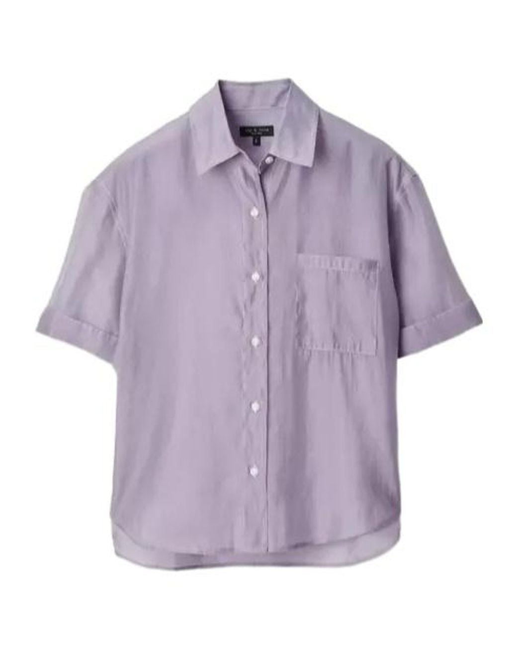 Rag & Bone Purple Sheer Short-Sleeve Shirt