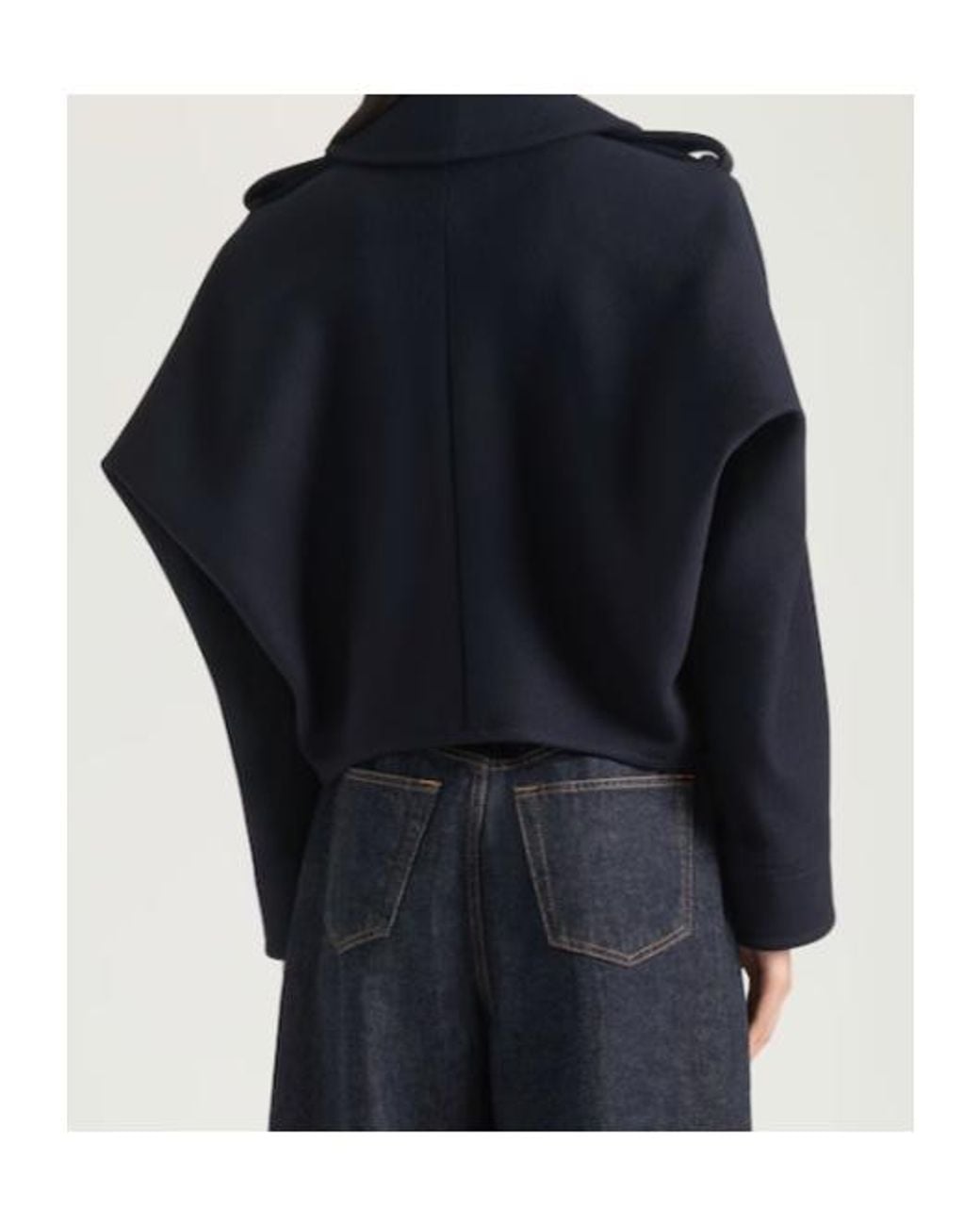 Givenchy Blue Double-Breasted Short Peacoat