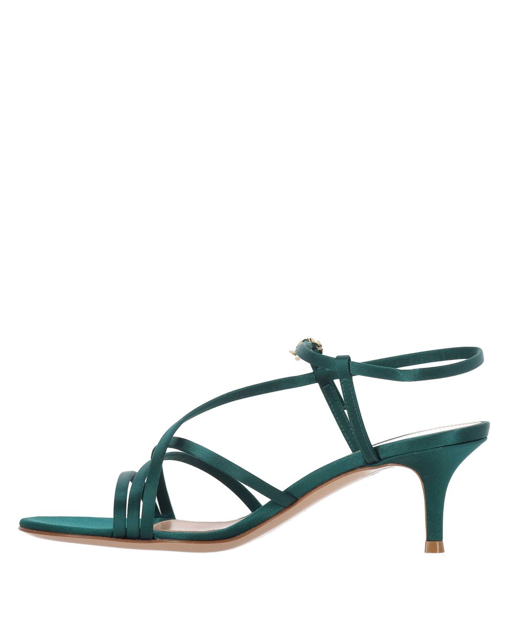 Gianvito Rossi Green Buckle Detailed Heeled Sandals