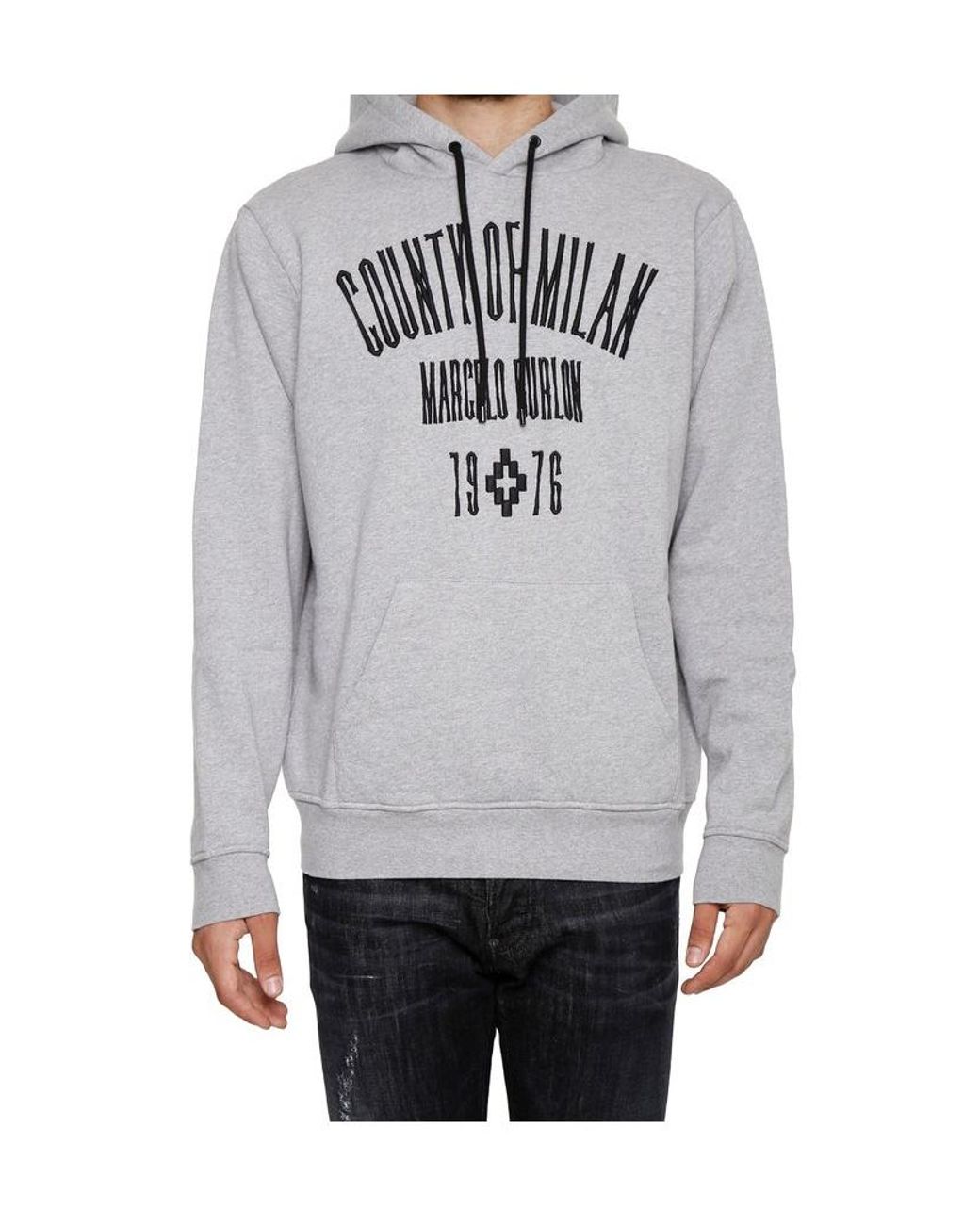 Marcelo Burlon Gray Long-Sleeved Sweater for men