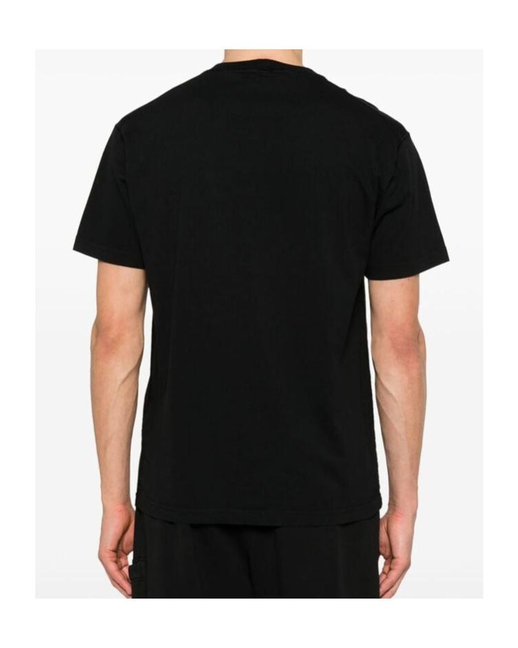 Stone Island Black Compass Patch Crewneck T-Shirt for men