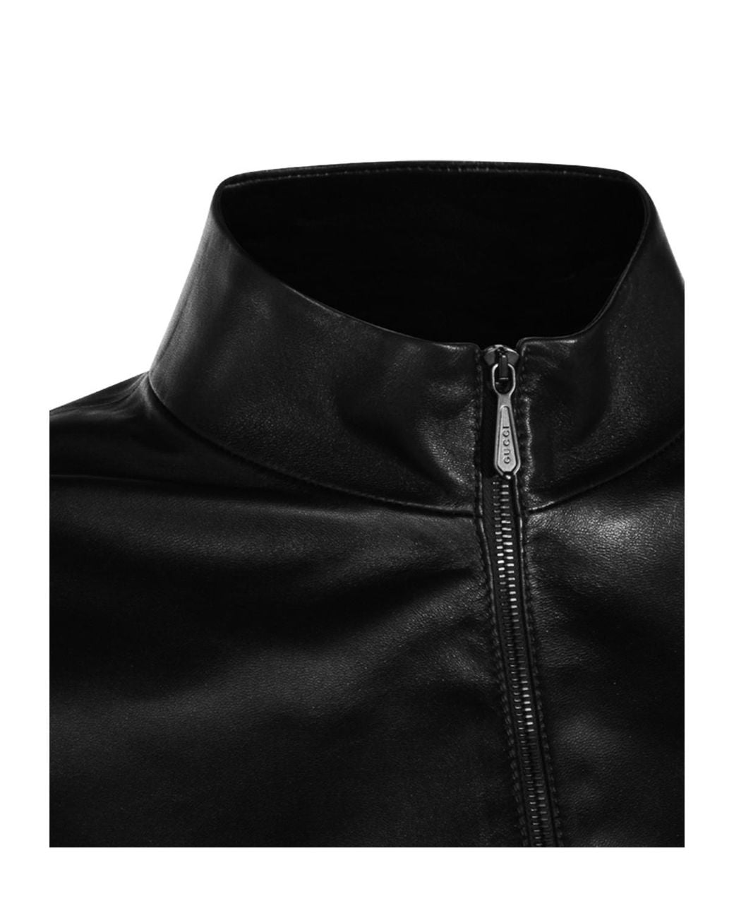 Gucci Black Soft Leather Bomber Jacket