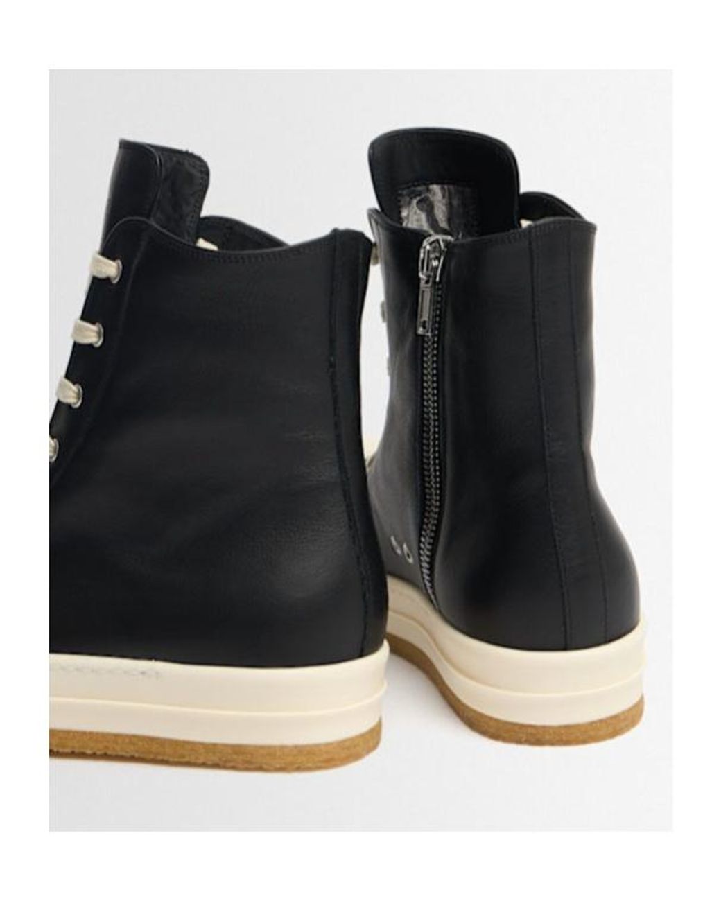 Rick Owens Black Creep Leather Sneakers for men