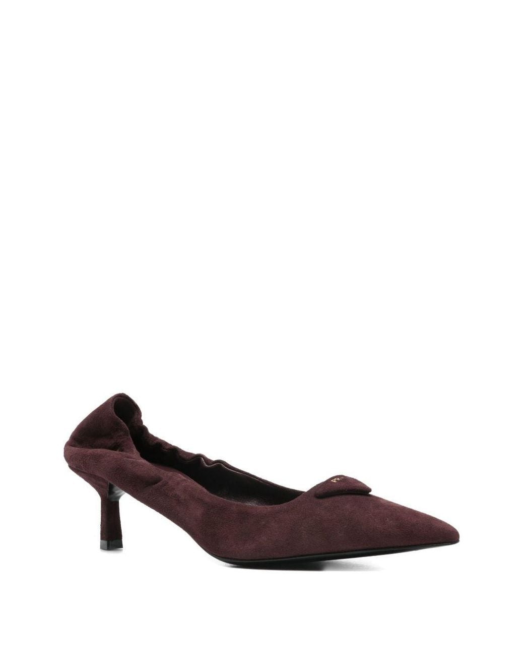 Prada Brown Pointed-Toe Kitten-Heel Pumps