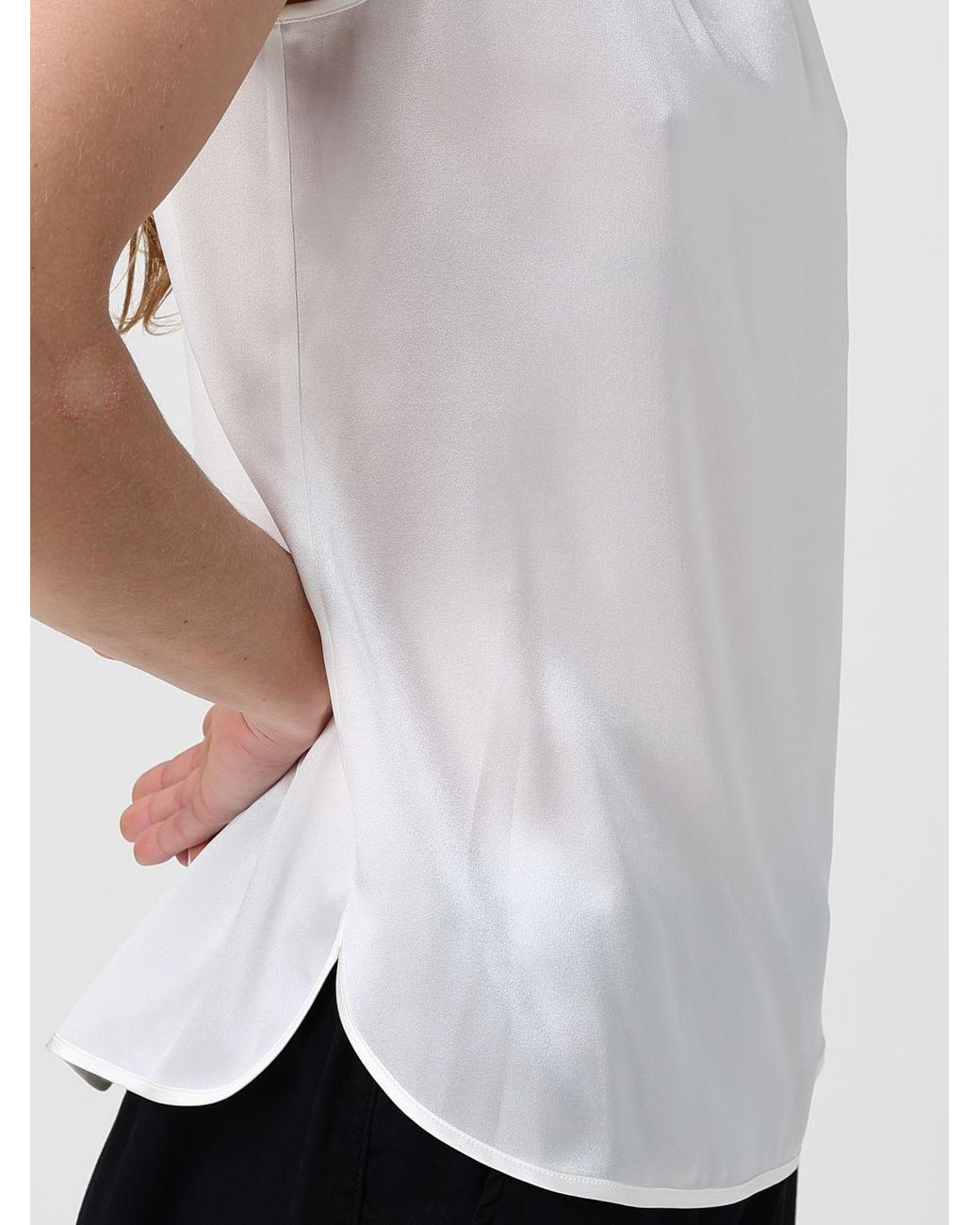 Max Mara White Round Neck Sleeveless Vest