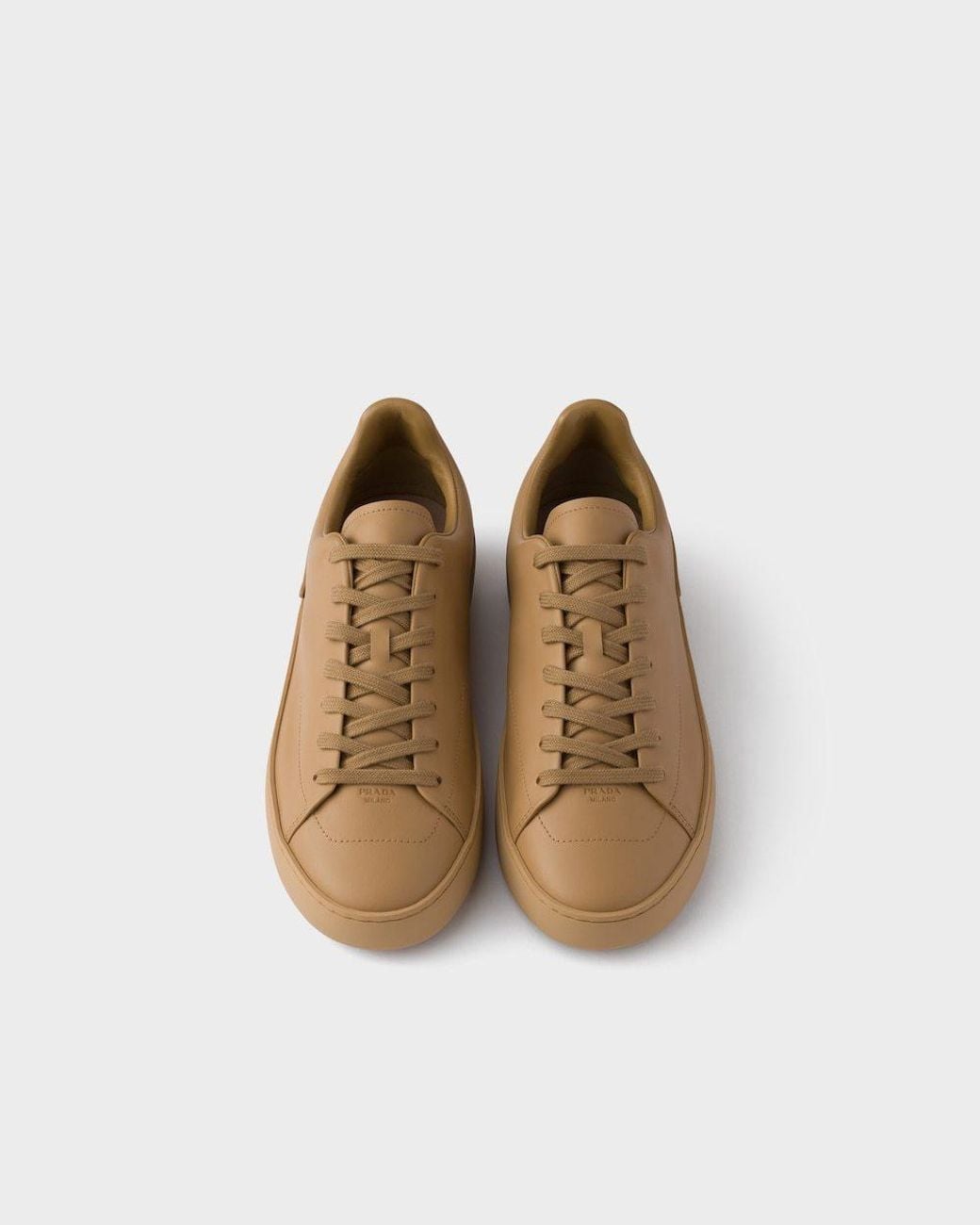 Prada Brown Court Leather Sneakers for men