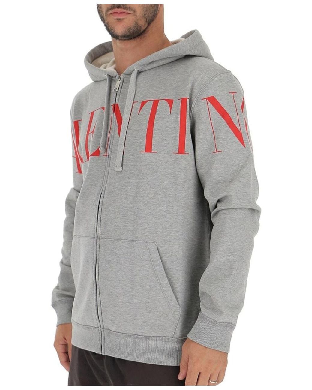 Valentino Gray Zipper And Hat Casual Jacket for men