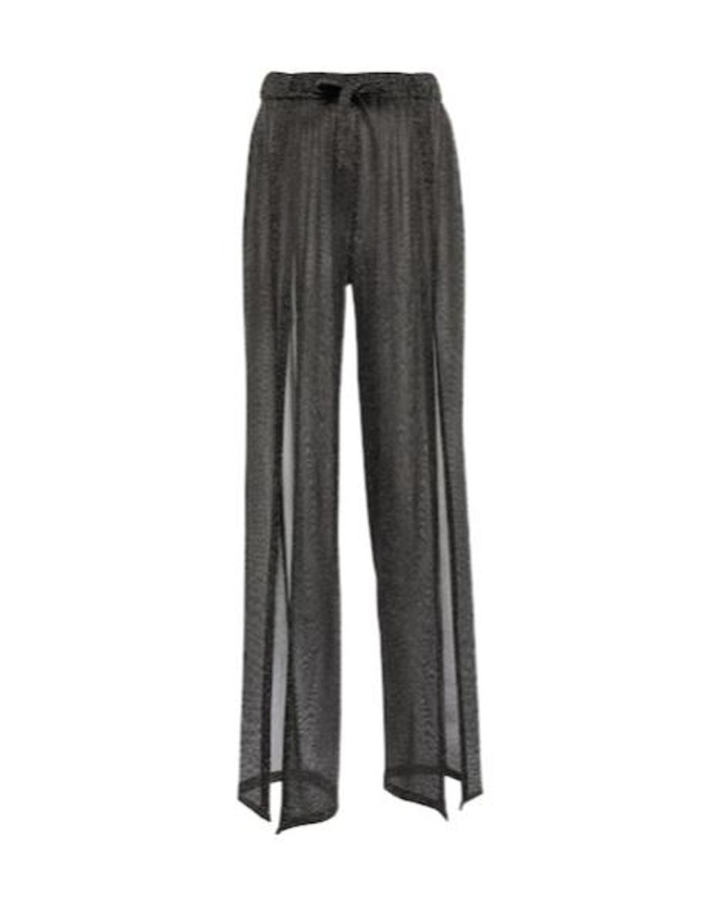 Balmain Gray Metallic Knit Pants