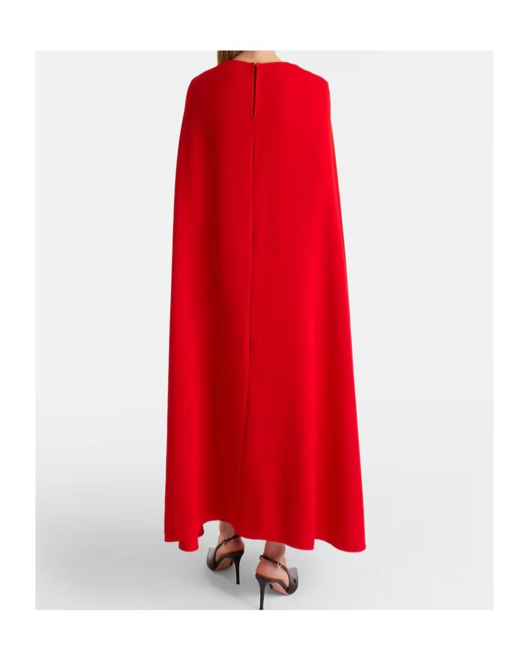 Roland Mouret Red Caped Cady Gown
