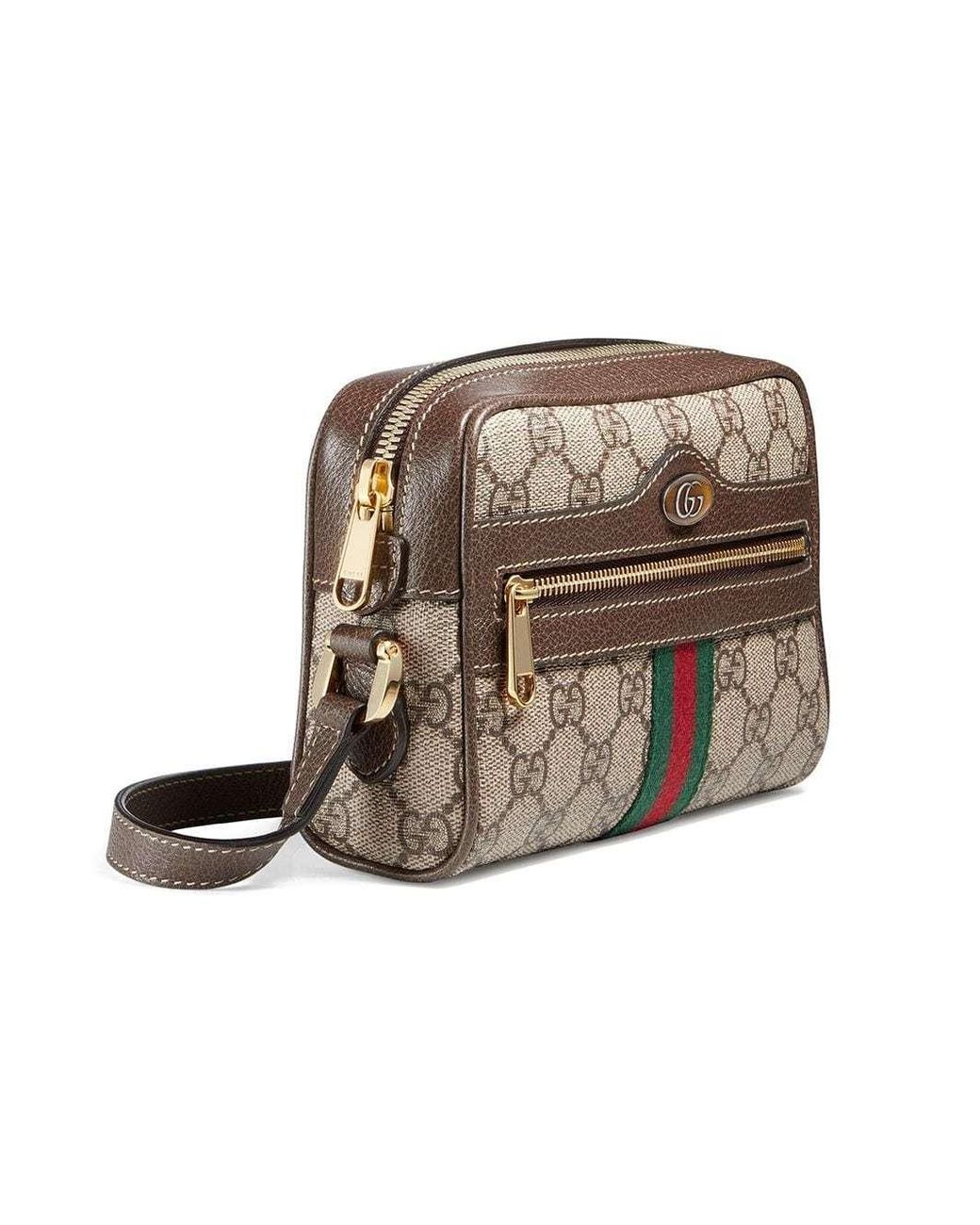 Gucci Brown Ophidia Gg Supreme Mini Bag