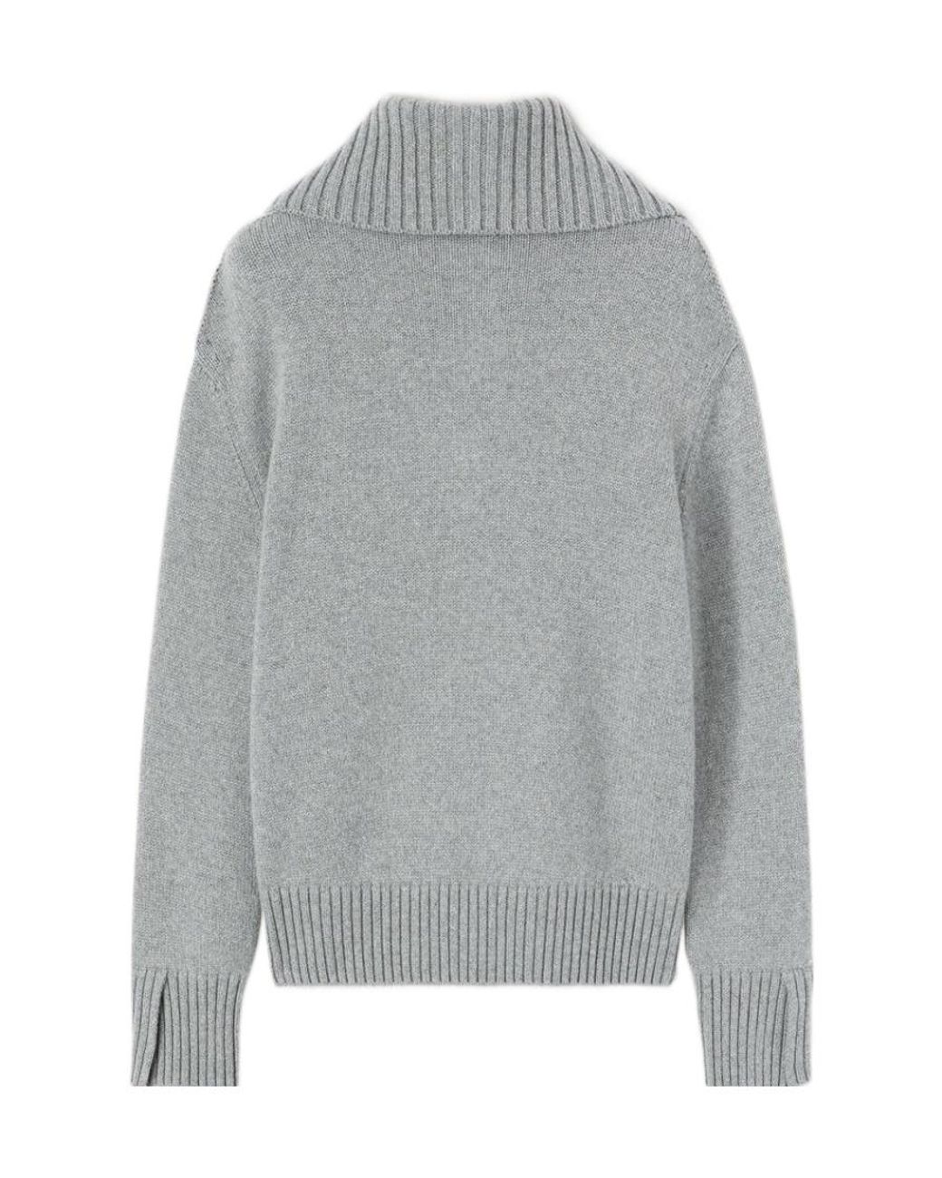 Loro Piana Blue Parksville Half-Zipped Knitted Jumper