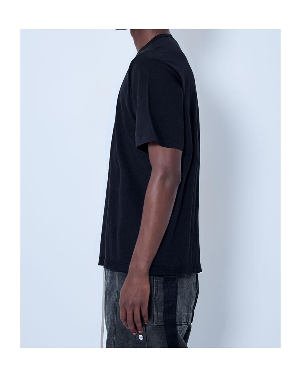 Rick Owens Black Logo Motif Jersey T-Shirt for men