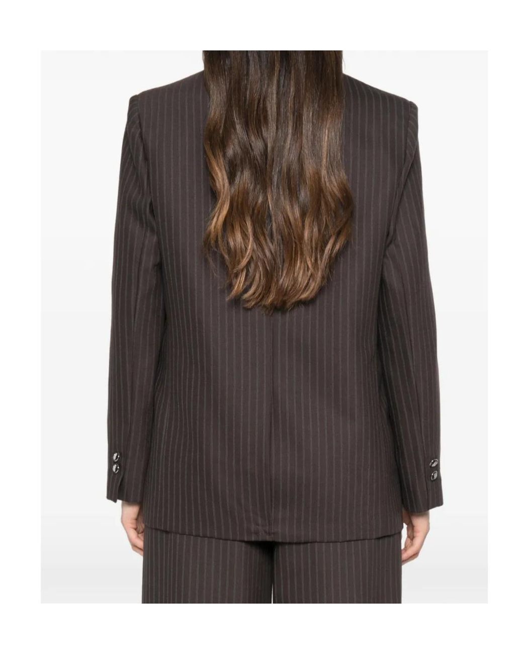 Elisabetta Franchi Black Striped Single-Breasted Jacket