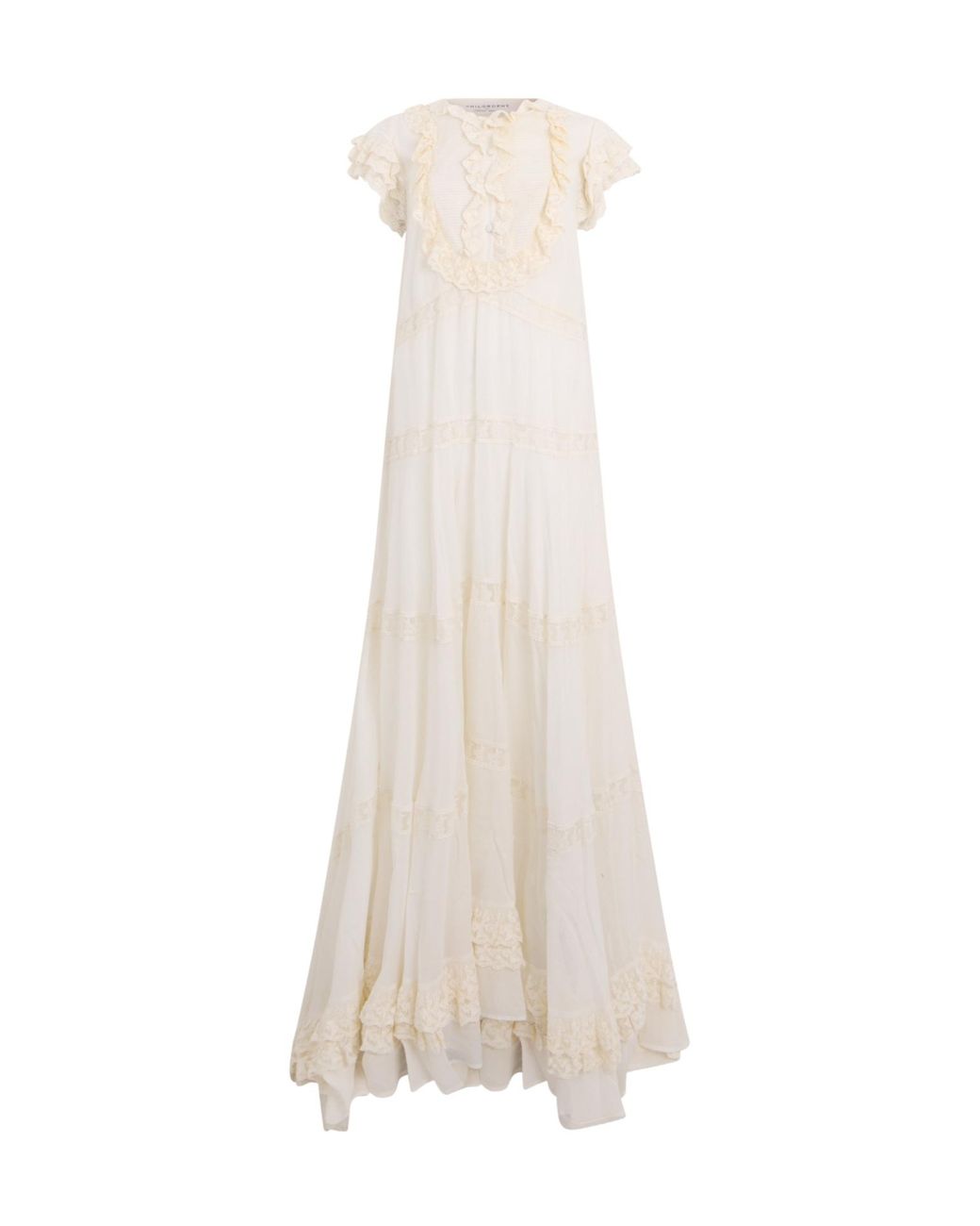 Philosophy Di Lorenzo Serafini White Ruffled Maxi Dress