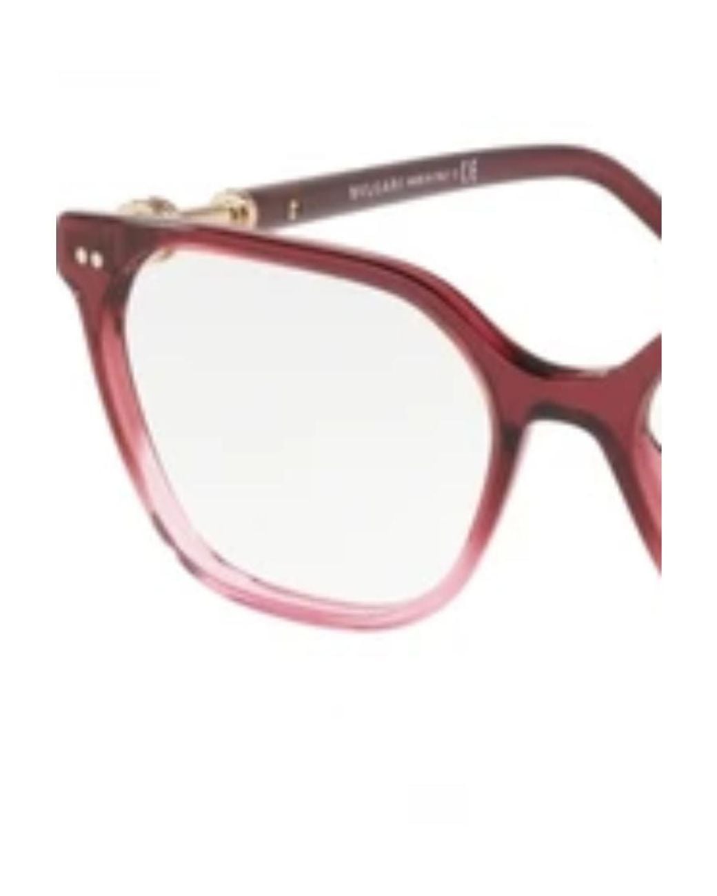 BVLGARI White Square Frame Plano Glasses