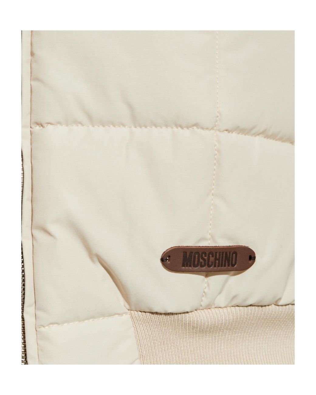 Moschino Natural Quilted Bomber Jacket
