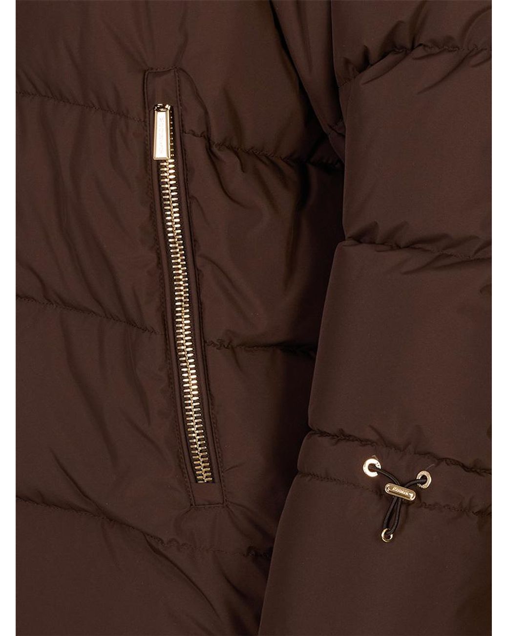 Moorer Brown Zipped Down Jacket