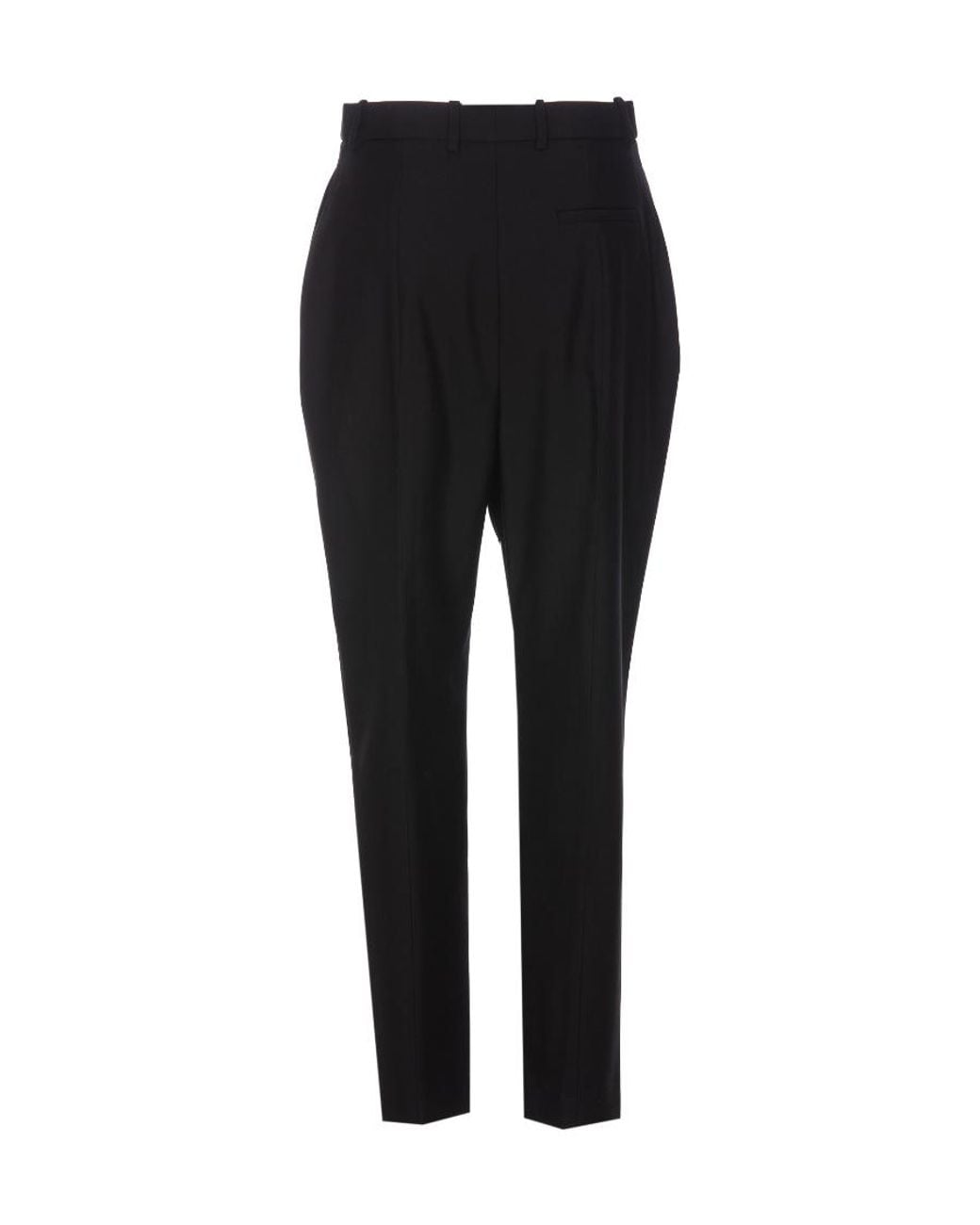 McQueen Black High-Waist Cropped Trousers