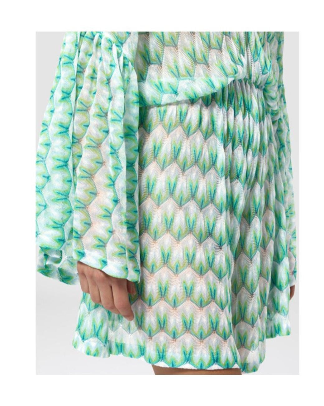 Missoni Blue Flared-Sleeve Mini Dress