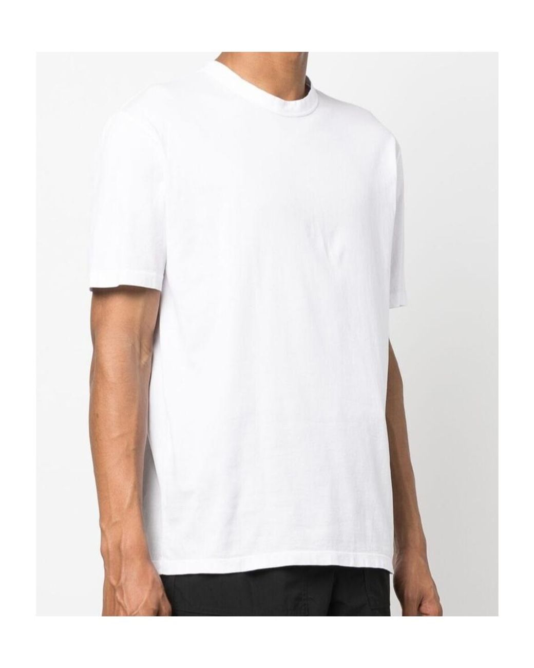 C P Company White Logo-Patch Short-Sleeve T-Shirt for men