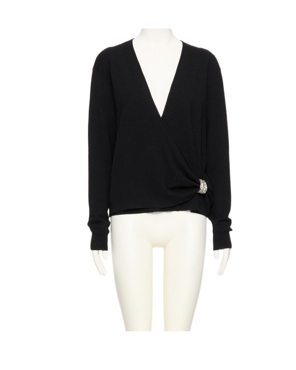 Valentino Black Embellished Wrap Sweater