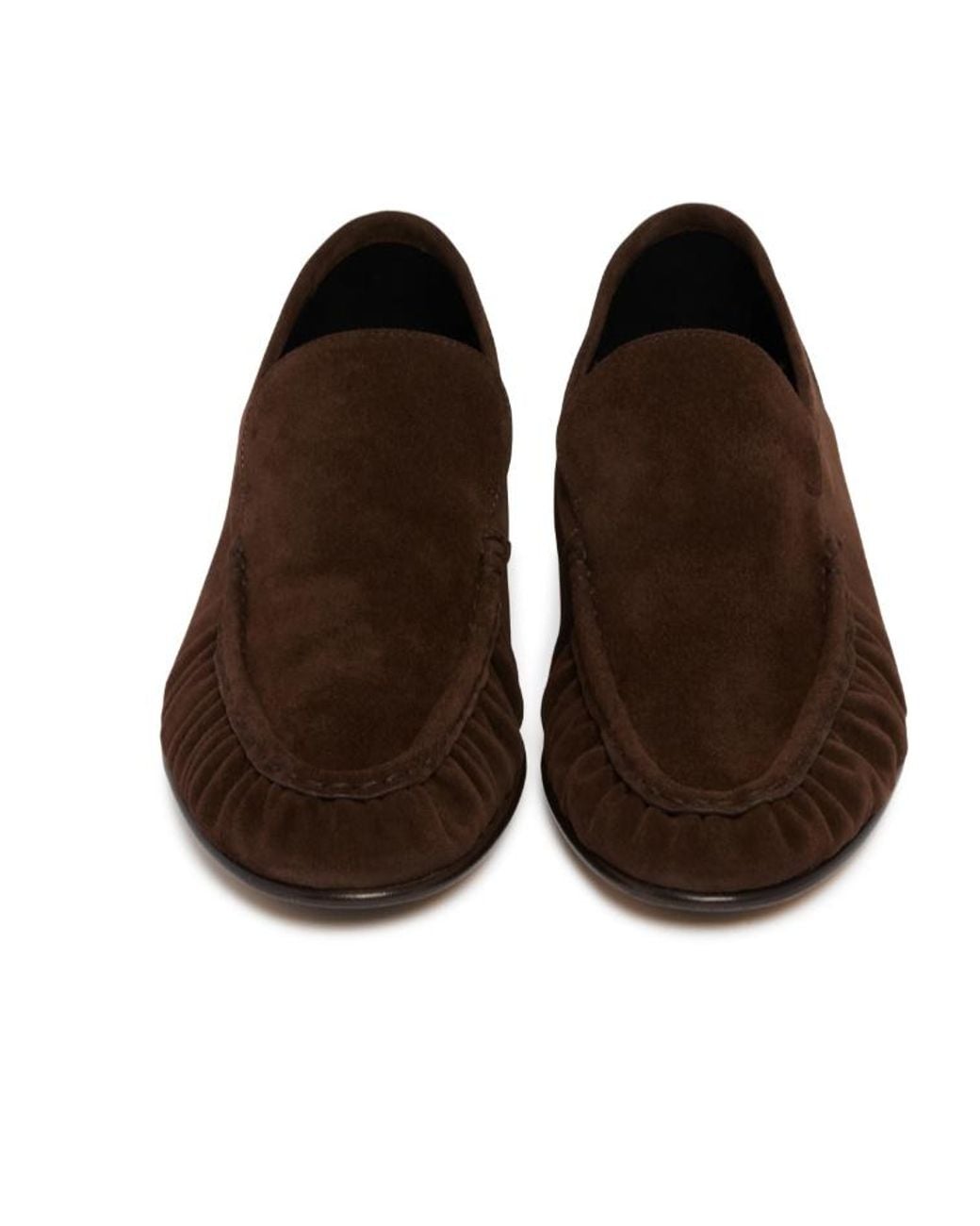 The Row Brown Soft Moccasin Loafers for men