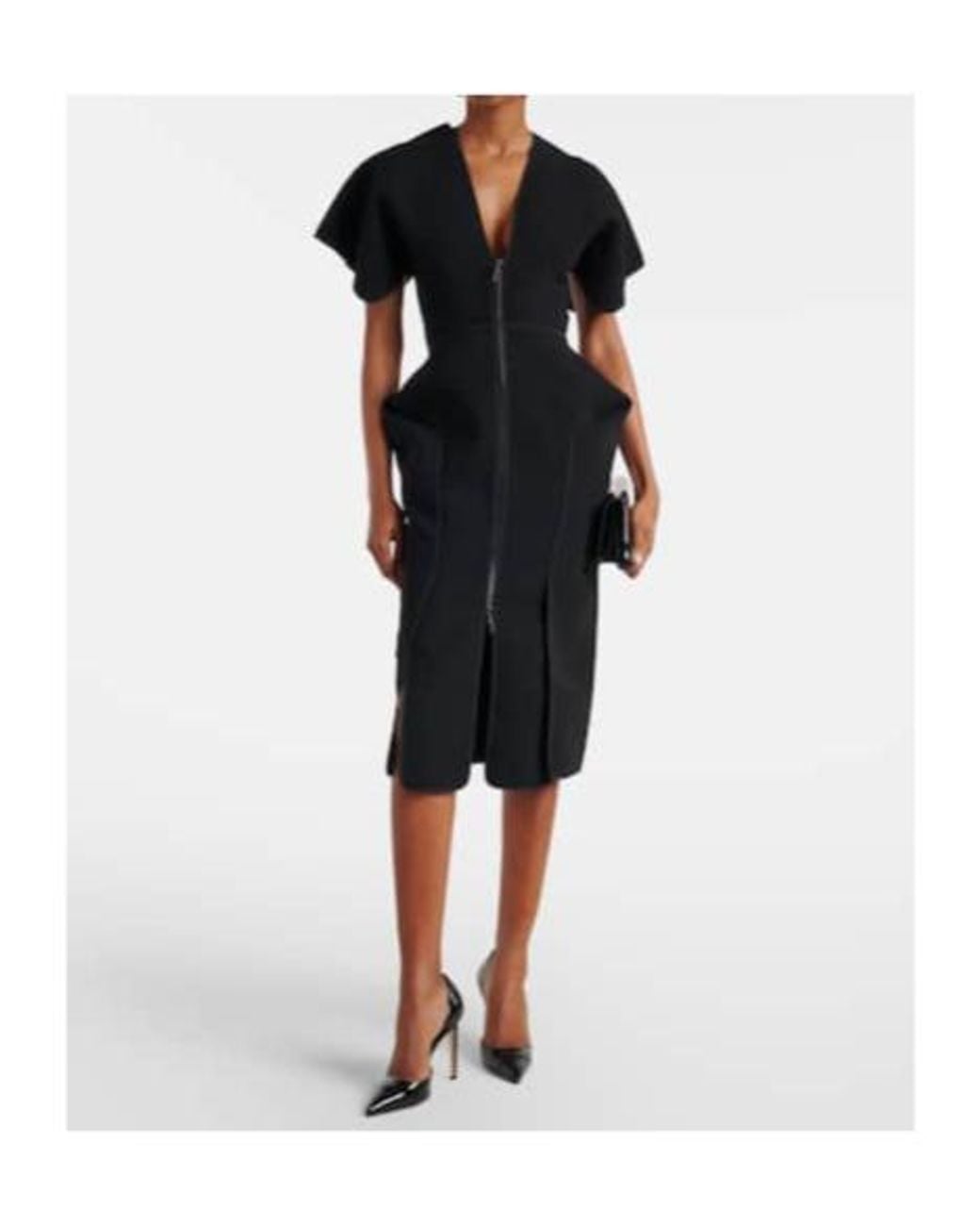 Maticevski Black Coco Peplum Midi Dress
