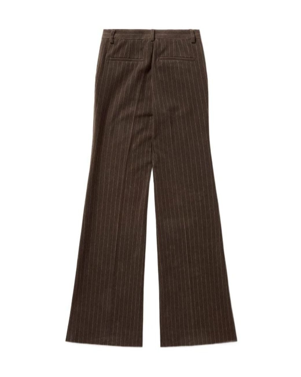 1989 STUDIO Brown Pinstriped Flared Pants